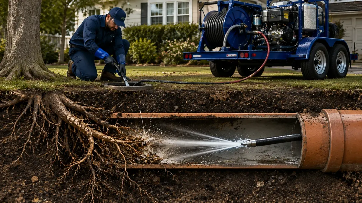 Tree Root Removal with Hydro Jetting in West Covina